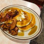 Pancakes with Bacon ($11.25)<br/>